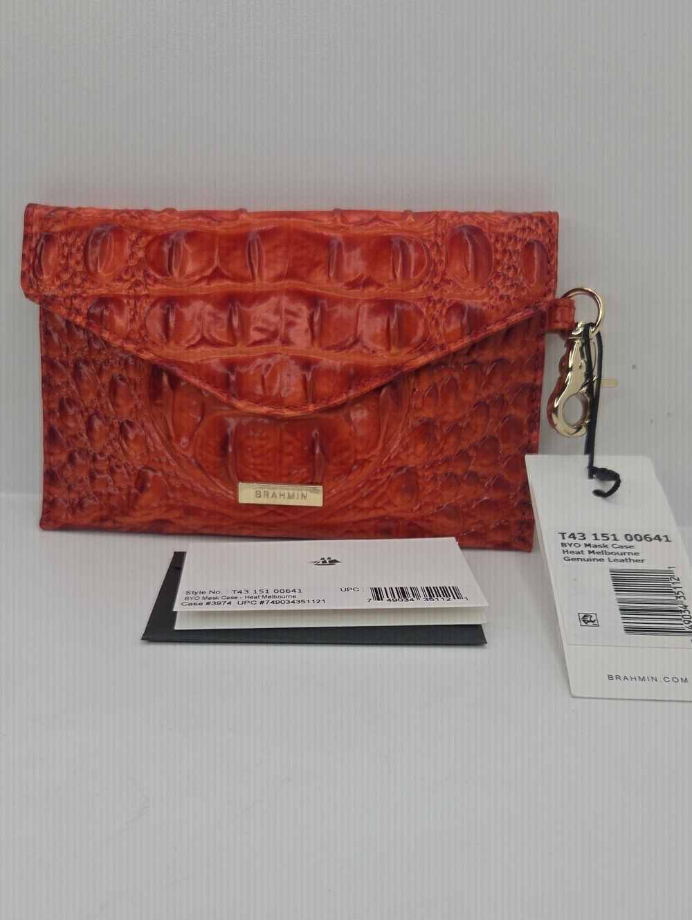 ❤️▪️Brahmin ▪️BYO bring Your Own Mask case Heat Melbourne Genuine Leather